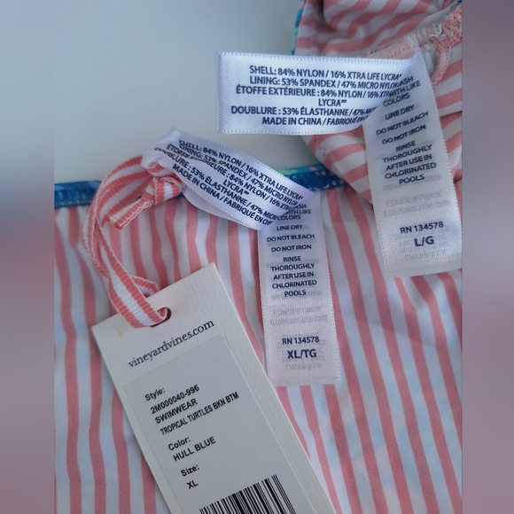 Vineyard Vines Tropical Turtles Tie Front Bikini Set - Picture 9 of 9